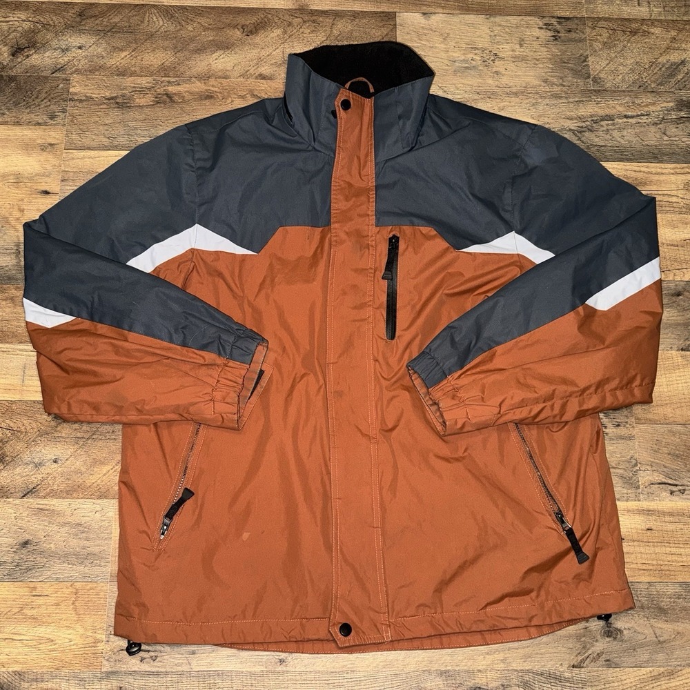 Faded Glory Men's Jacket Size Large Brown Full Zip Winter Parka Discontinued